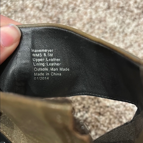 Kenneth Cole Green and Black Heels with Kitten Heel - Picture 9 of 9